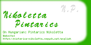 nikoletta pintarics business card